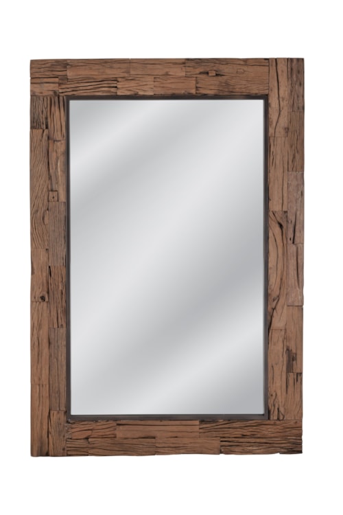 Rustic Floor Mirror with Anti-Tipping Hardware