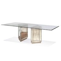 Glam 96" Dining Table with Glass Top