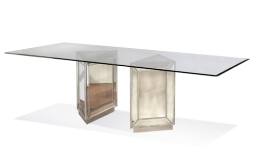 Glam 96" Dining Table with Glass Top