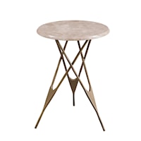 Contemporary Accent Table with a Solid Italian Marble Top