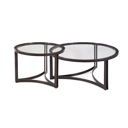 Transitional Nesting Tables with Glass Top
