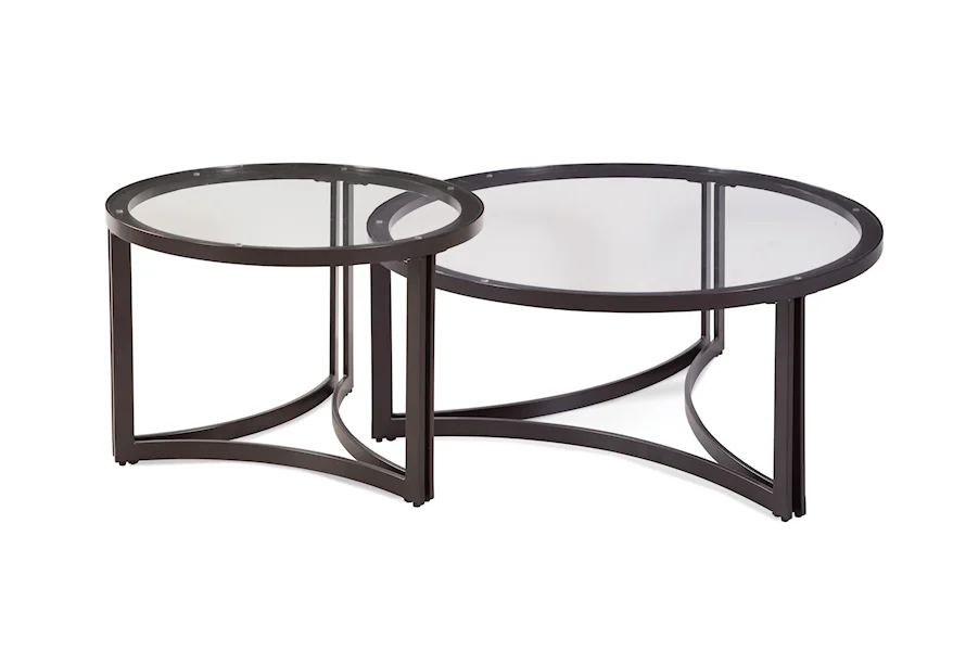 Bassett Mirror Trucco Transitional Nesting Tables with Glass Top, Darvin  Furniture