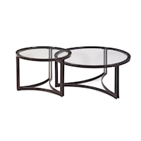 Transitional Nesting Tables with Glass Top
