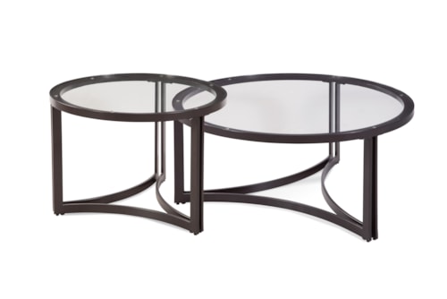 Transitional Nesting Tables with Glass Top