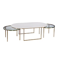 Contemporary Nesting Table Set with Terrazzo Stone Top