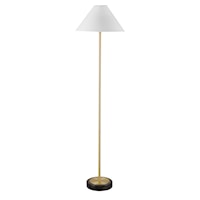 Transitional Gold Floor Lamp with White Shade