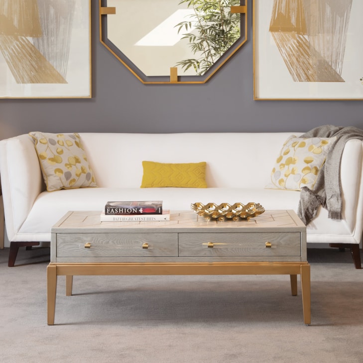 Bassett Mirror Perrine Perrine Wood Rectangular Cocktail Table