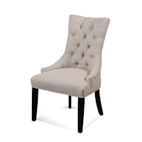 Transitional Upholstered Dining Chair with Tufted Back and Nailhead Trim