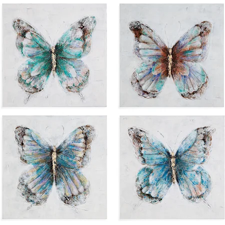 Metallic Butterflies (S/4)