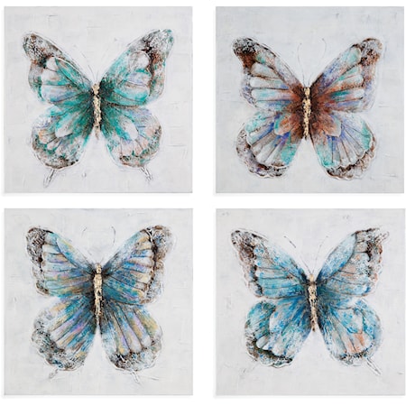 Metallic Butterflies (S/4)