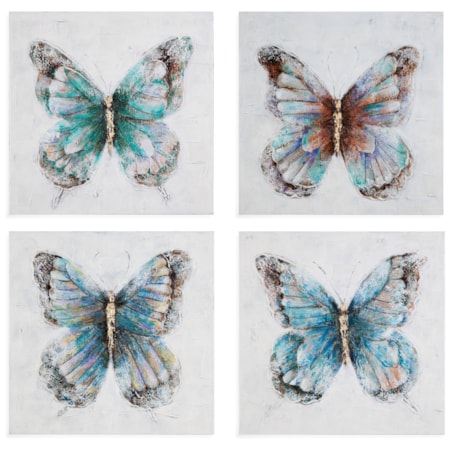Metallic Butterflies (S/4)