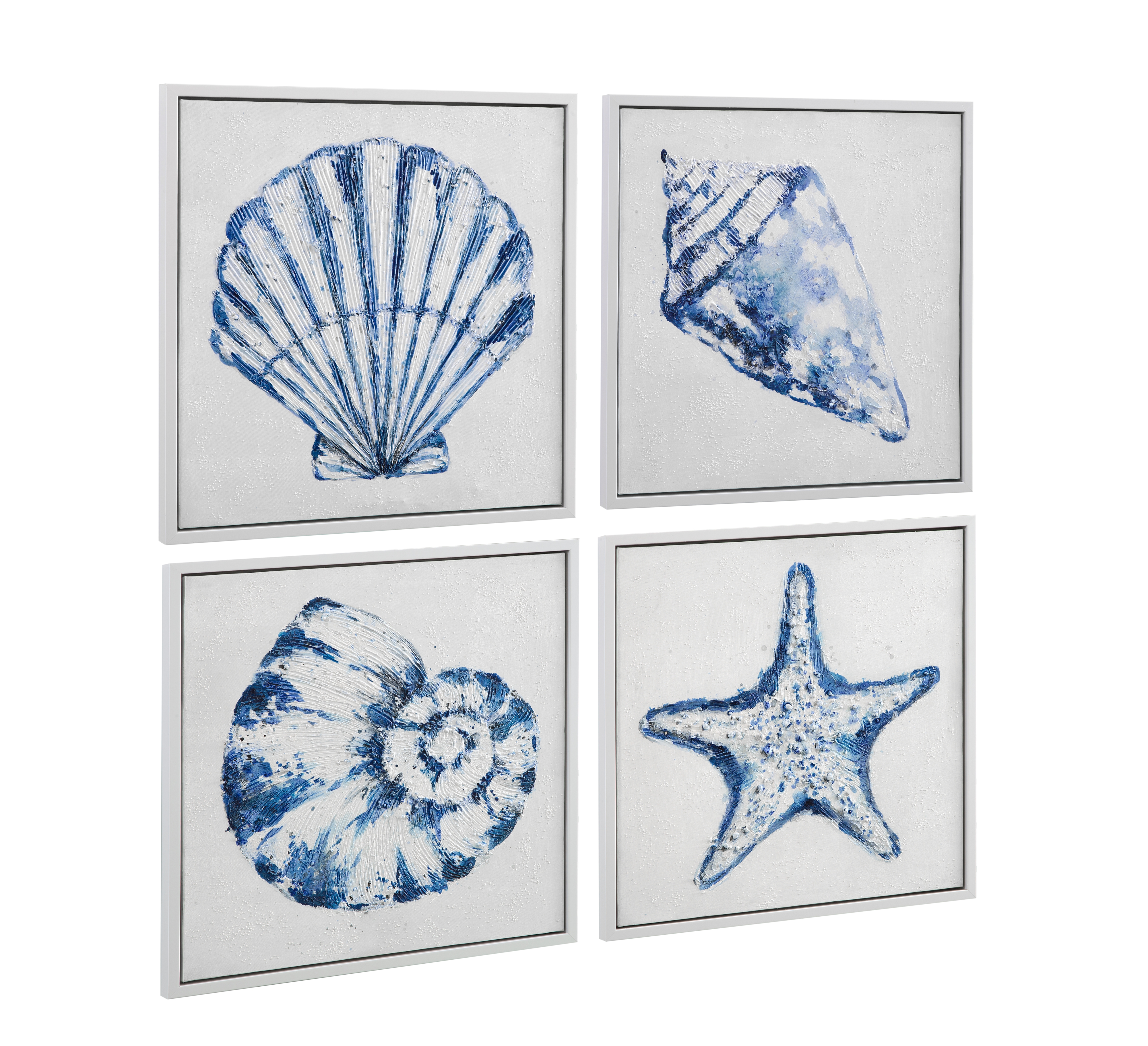 Shells Framed Canvas S/4