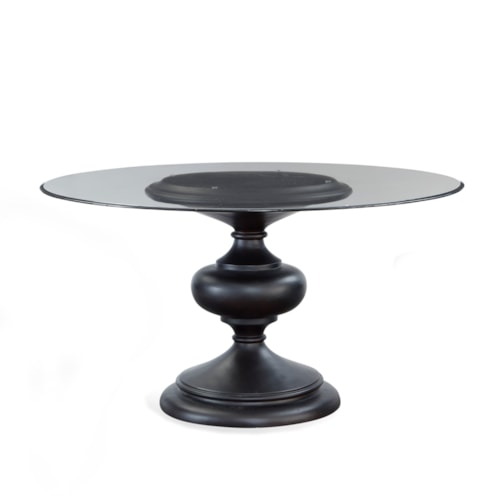 Grimes 54" Round Glass Top Dining Table