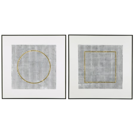 Graphite Framed Canvas Set Of 2