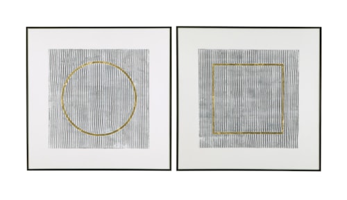 Graphite Framed Canvas Set Of 2