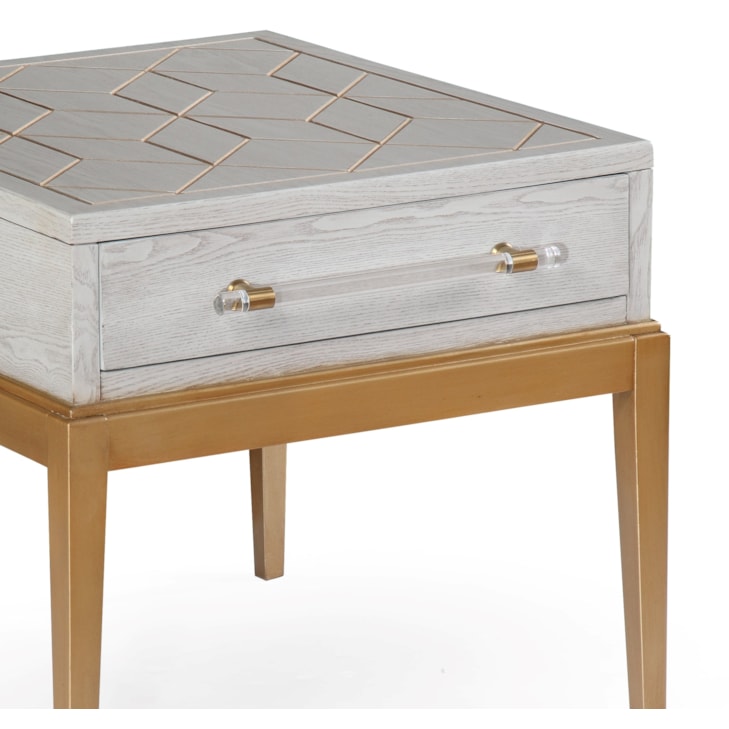 Bassett Mirror Perrine Perrine Wood Rectangular End Table