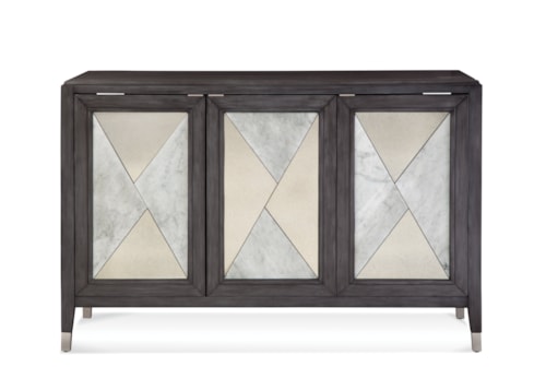 Contemporary 3-Door Server with Adjustable Shelving