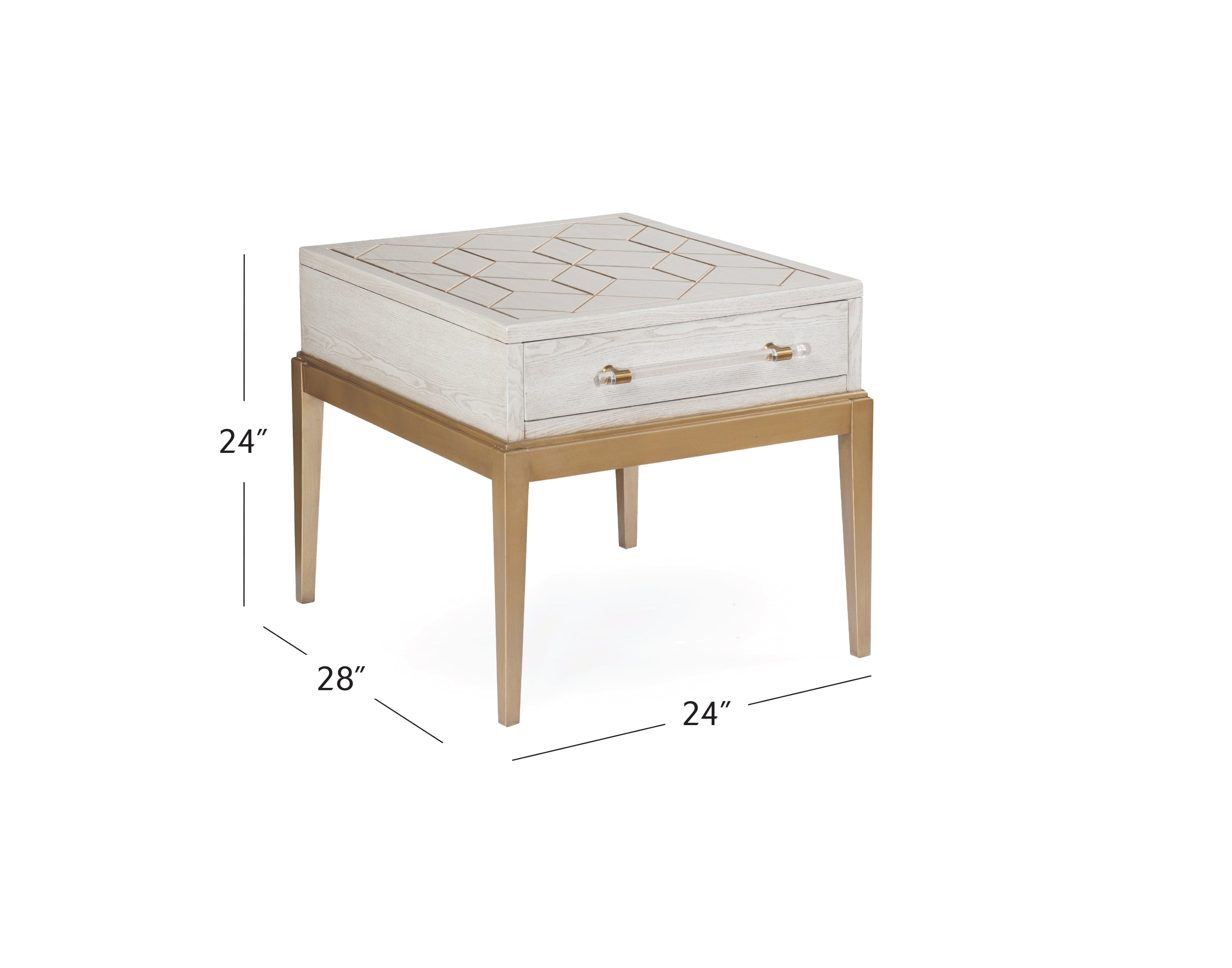 Perrine White End Table