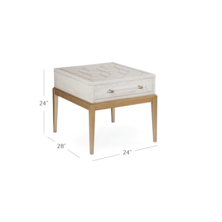 Perrine White End Table