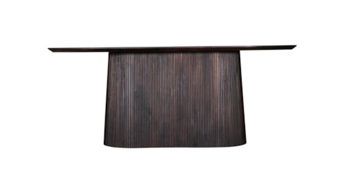 Contemporary Modern Oval Dining Table with Fluted Base