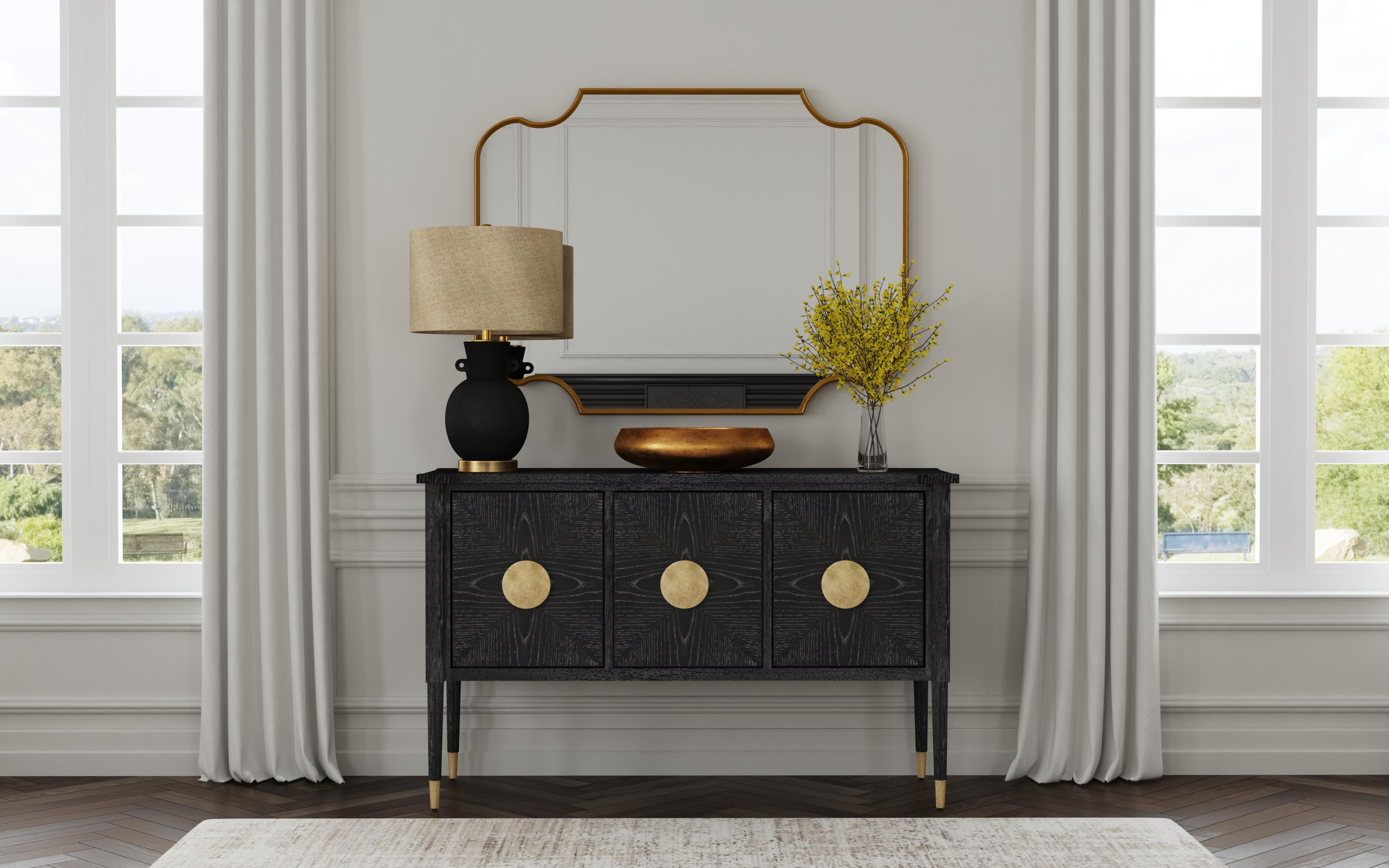 Bassett Mirror Console Tables Server Storage Cabinet