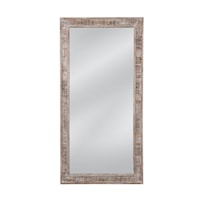 Rustic Floor Mirror with Anti-Tipping Hardware