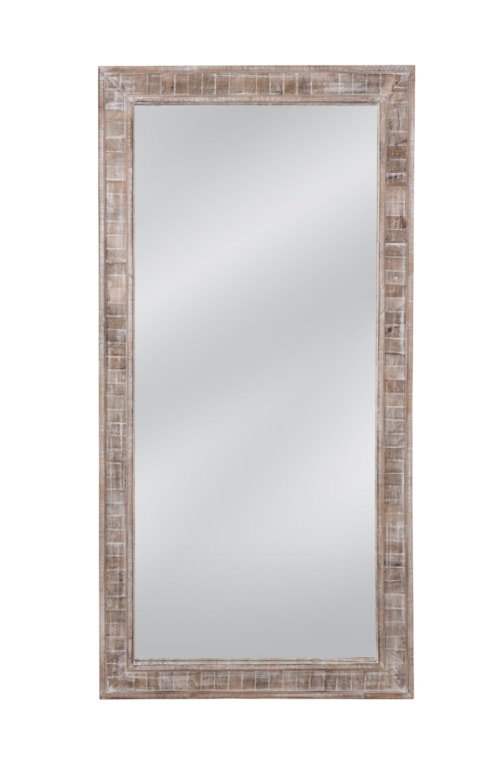 Rustic Floor Mirror with Anti-Tipping Hardware