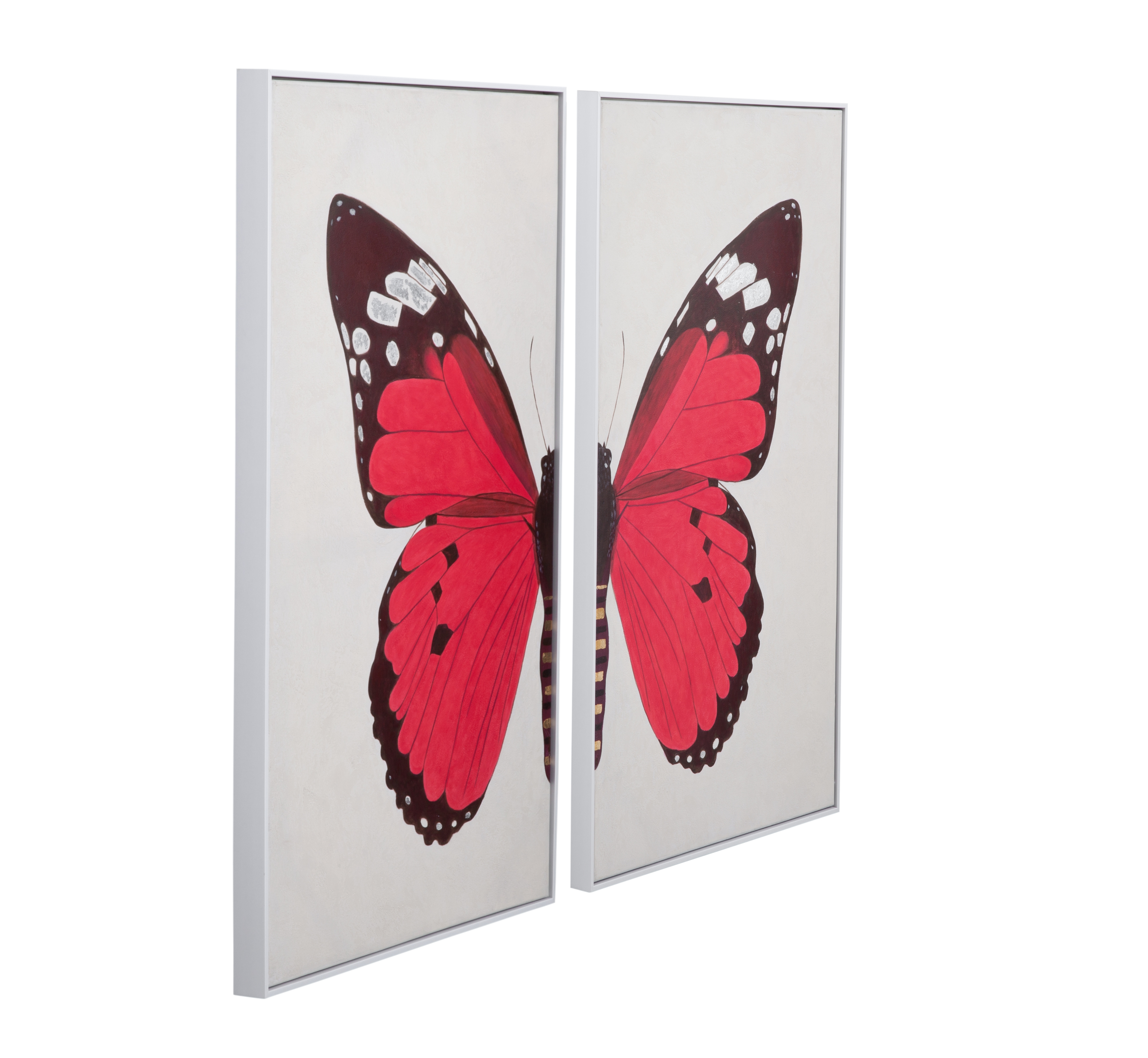 Butterfly Framed Canvas Set Of 2