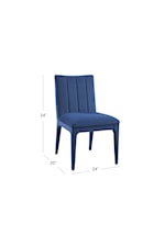 Bassett Mirror Dining Chairs Contemporary Tufted-Back Upholstered Navy Dining Chair