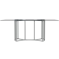 Contemporary Rectangular Dining Table with Glass Top