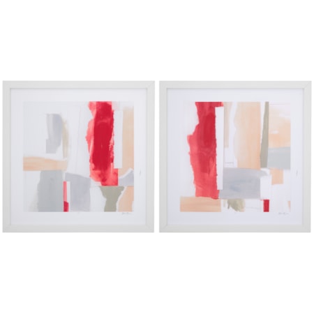 Magenta Ignition Framed Print Set Of 2