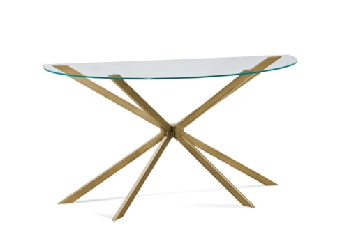 Contemporary Glam Console Table with Glass Top