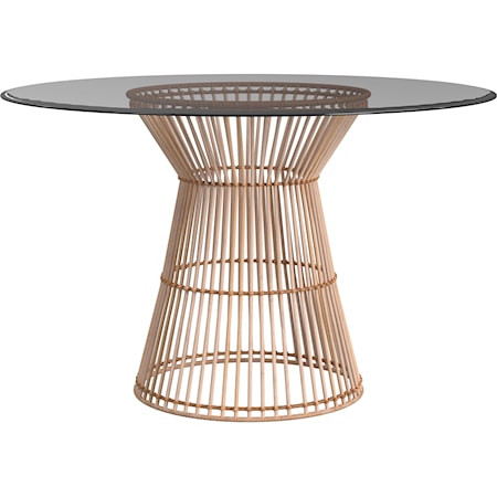 Global Round Dining Table with Rattan Base