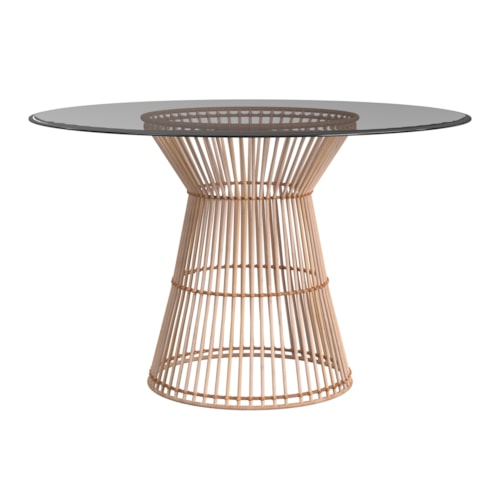 Global Round Dining Table with Rattan Base