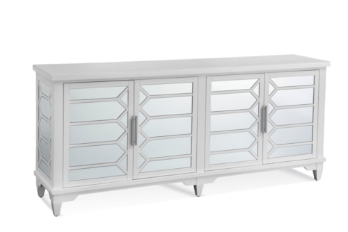 Contemporary 4-Door Server with Adjustable Shelving