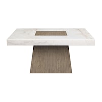 Coastal Single Pedestal Square Cocktail Table