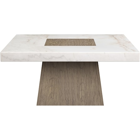 Coastal Single Pedestal Square Cocktail Table