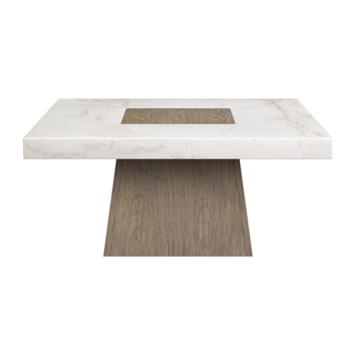 Coastal Single Pedestal Square Cocktail Table