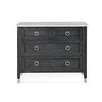 Contemporary 4-Drawer Hall Chest with Marble Top