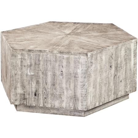 Rustic Hexagonal Wood Coffee Table