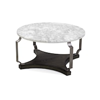 Transitional Coffee Table with Marble Top