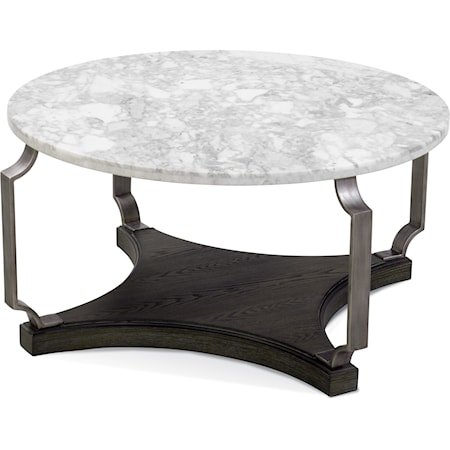 Transitional Coffee Table with Marble Top