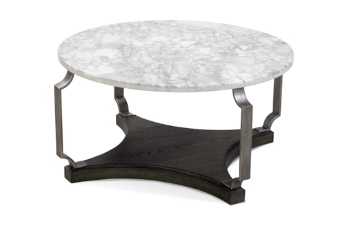 Transitional Coffee Table with Marble Top