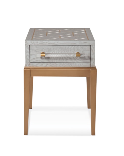 Perrine Wood Chairside Table in Soft Graphite Gray