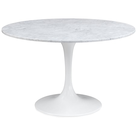 Contemporary Round Dining Table with Marble Top