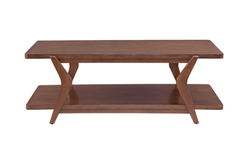 Mid-Century Modern Cocktail Table with Storage Shelf