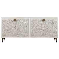 Modern Global 4-Door Server Cabinet with Sunburst Pattern