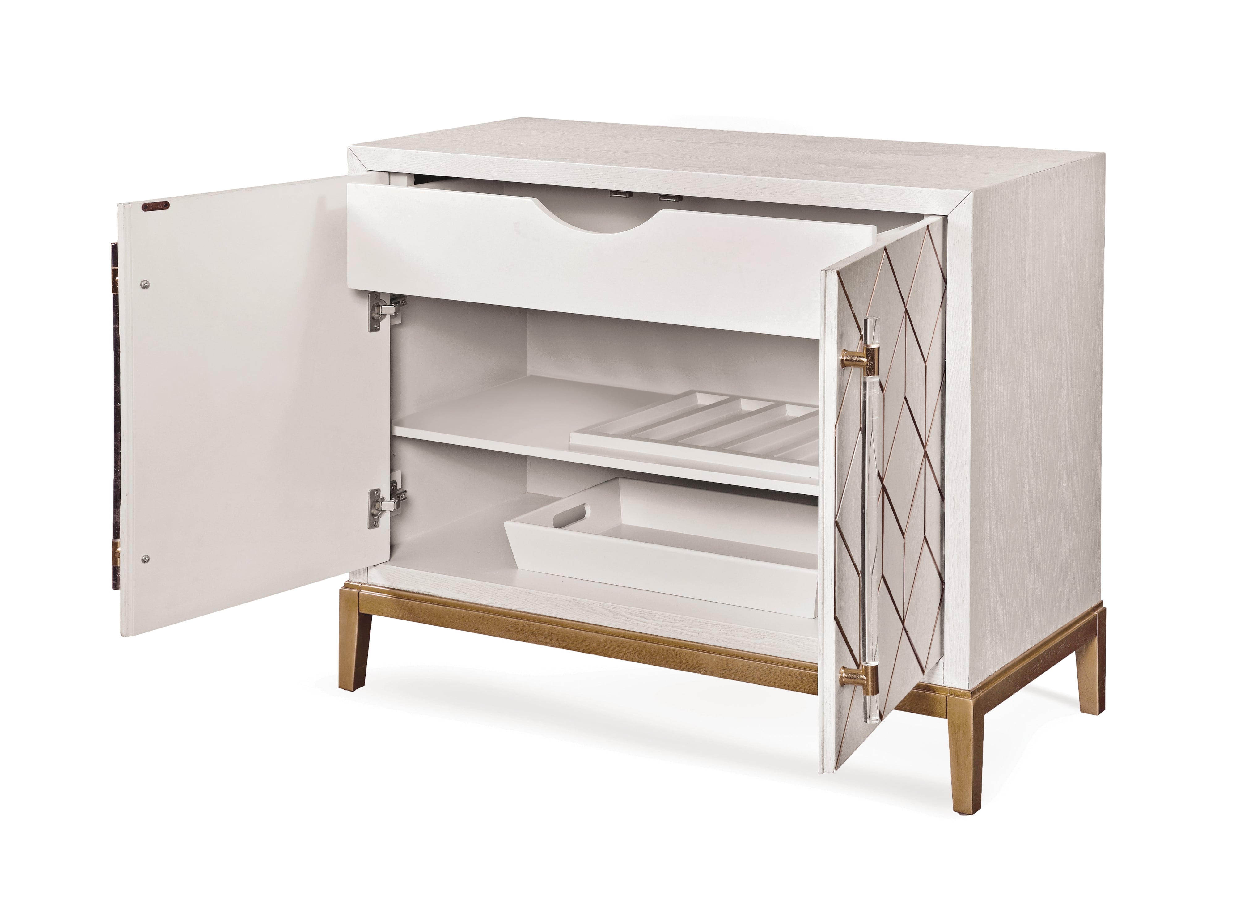 Perrine White Bar Cabinet