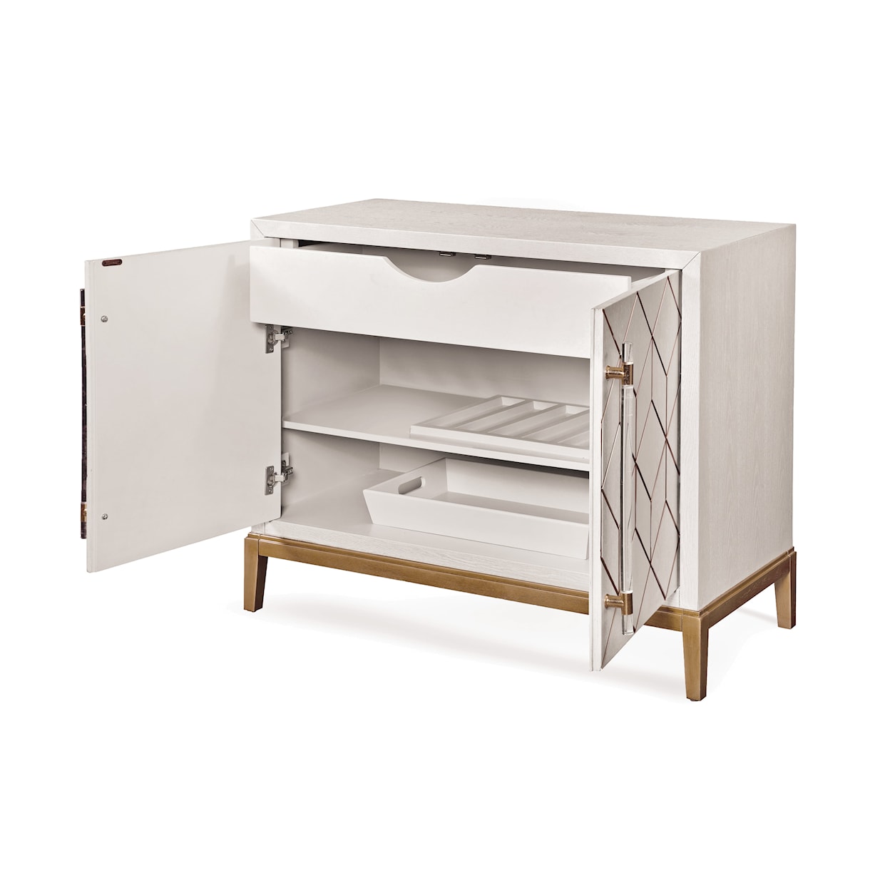 Bassett Mirror Perrine Perrine White Bar Cabinet