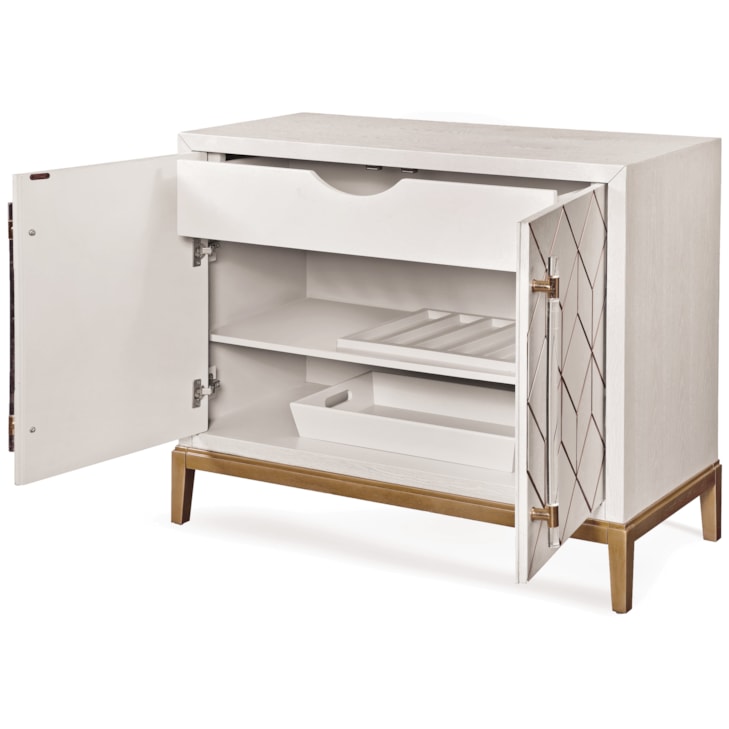 Bassett Mirror Perrine Perrine White Bar Cabinet